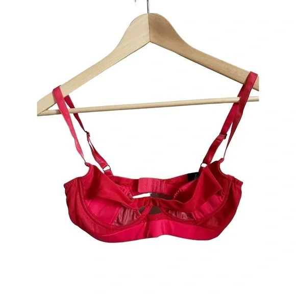 LASCIVIOUS Lingerie Red Cutout Bra and Panty Set 34B - Picture 4 of 6